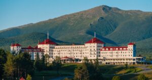 View of the Mount Washington Hotel, in the White Mountains of New Hampshire
