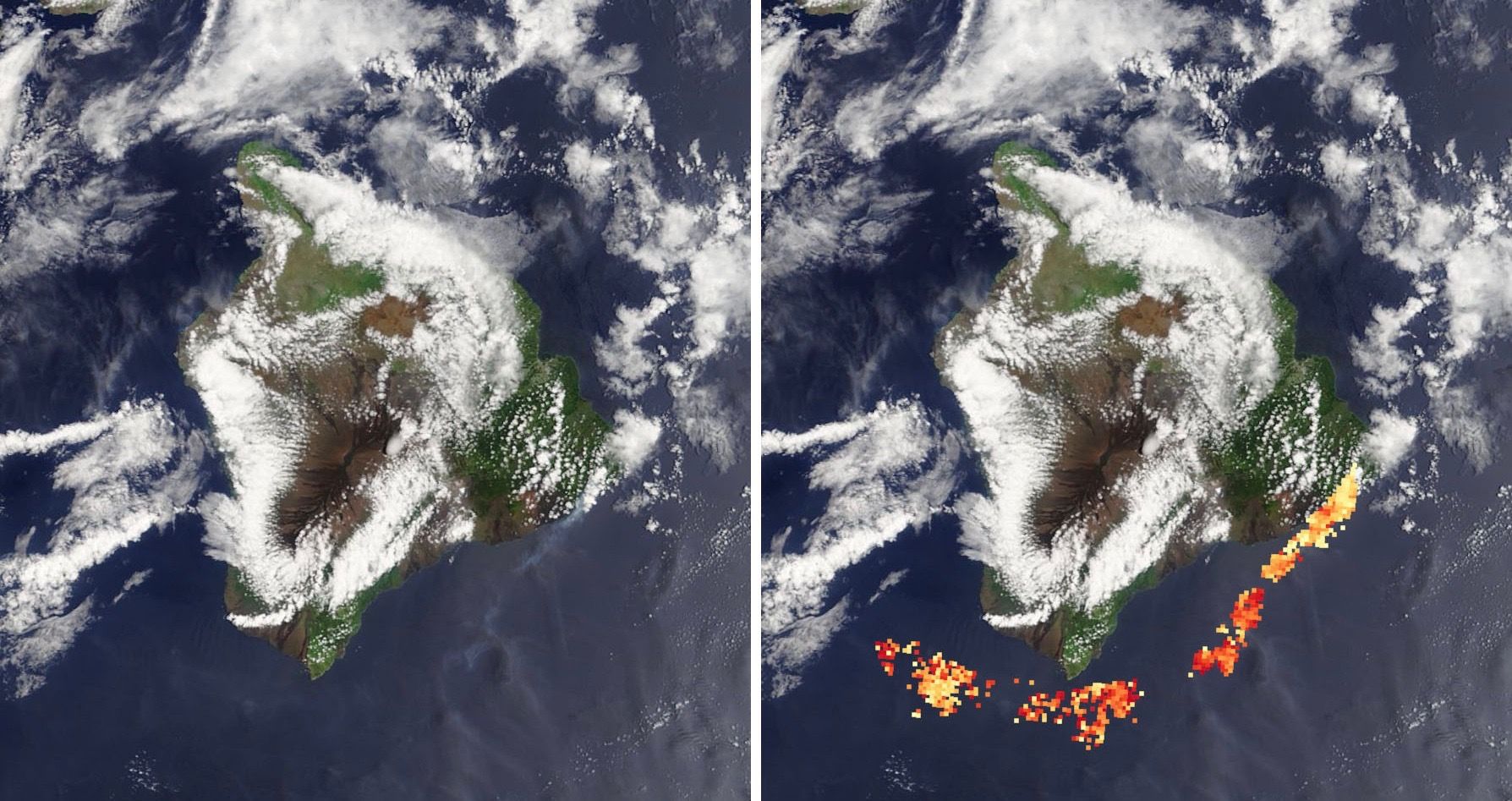 Imagens de satelite da NASA sugerem que o vulcao do